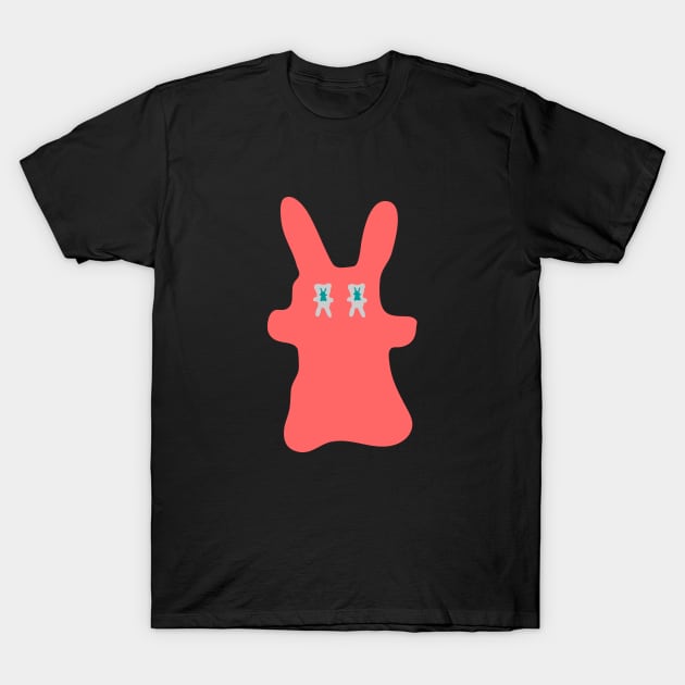 Lapo the Kid - Coral Teal Gray Inner Bunny T-Shirt by jumitu404